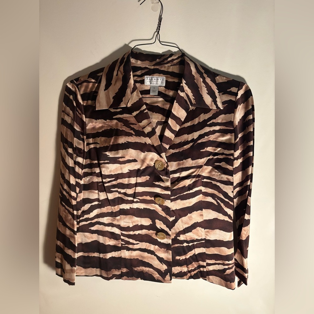 Talbot's Women's Zebra Print Blouse